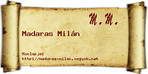 Madaras Milán névjegykártya