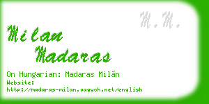 milan madaras business card