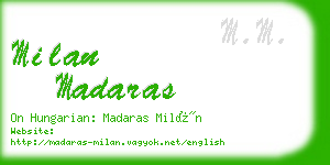 milan madaras business card